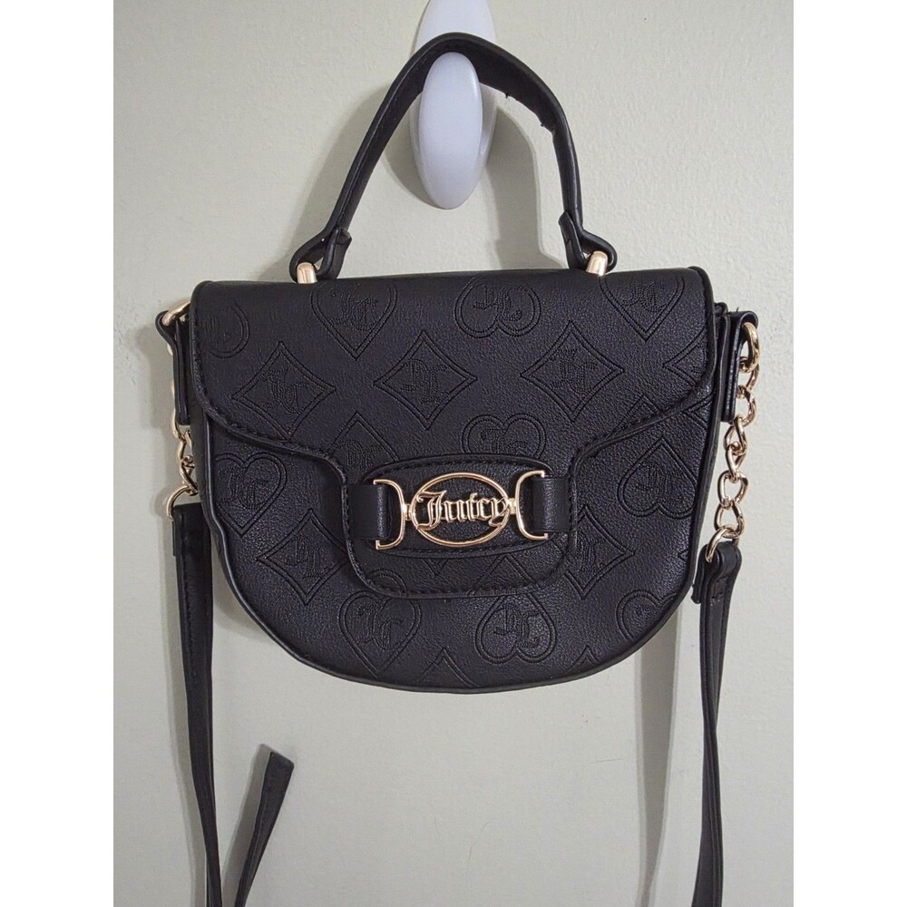 JUICY COUTURE Y2K DESIGNER DUPE Fancy Retro Top Handle XBODY Logo Love Luck BLK